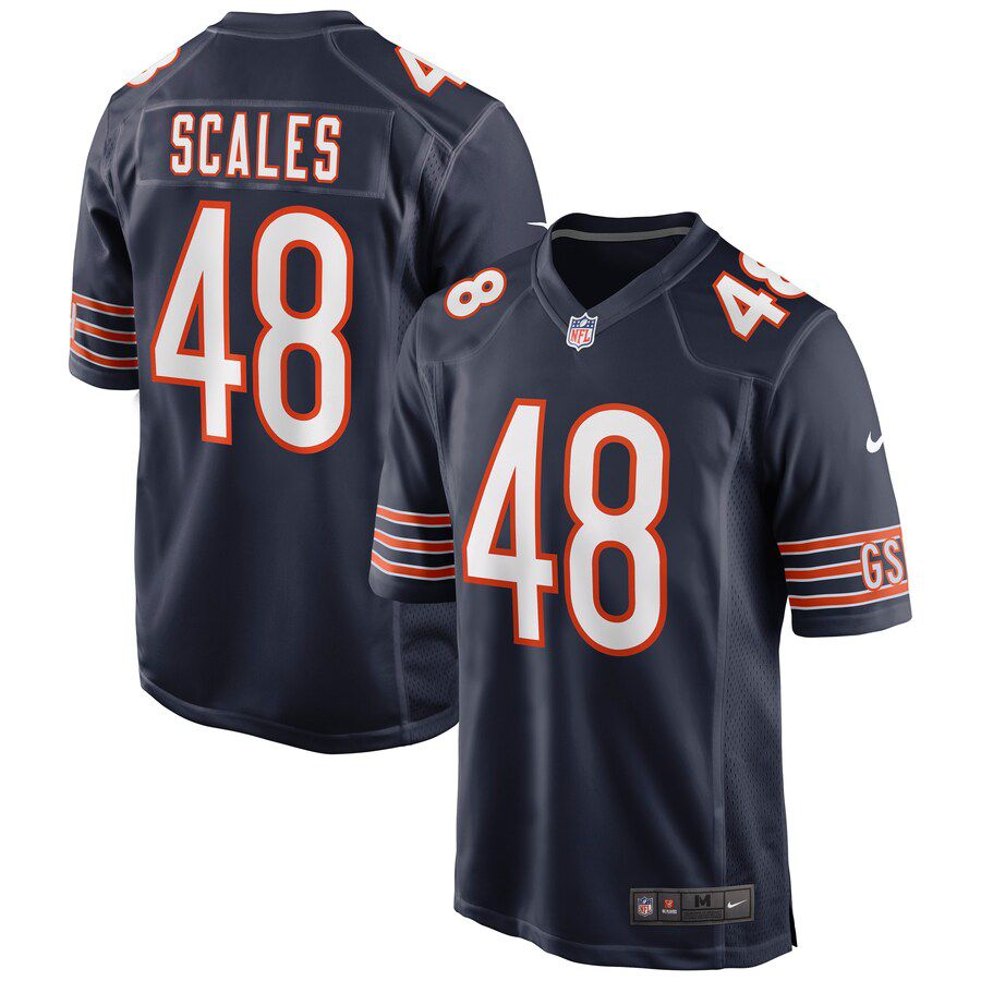 Men Chicago Bears #48 Patrick Scales Nike Navy Game NFL Jersey